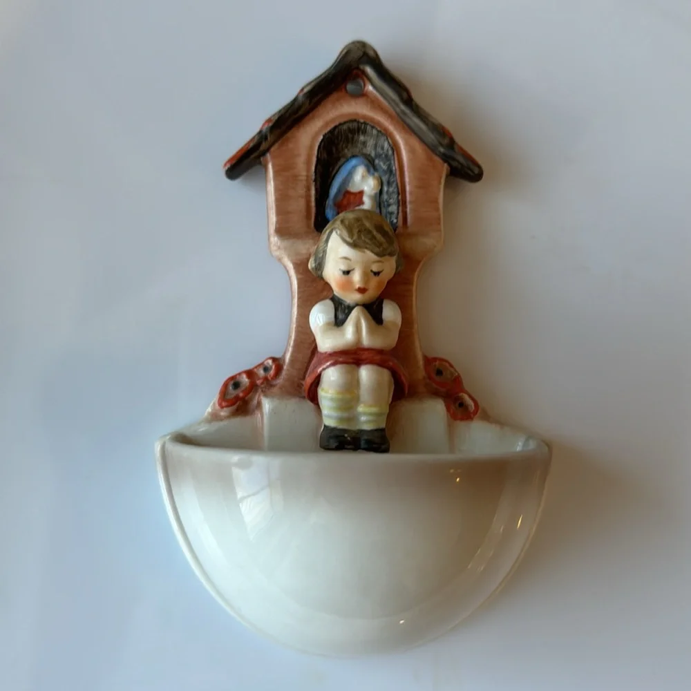 Vintage Hummel Goebel 164 Worship Praying Girl Holy Water Font